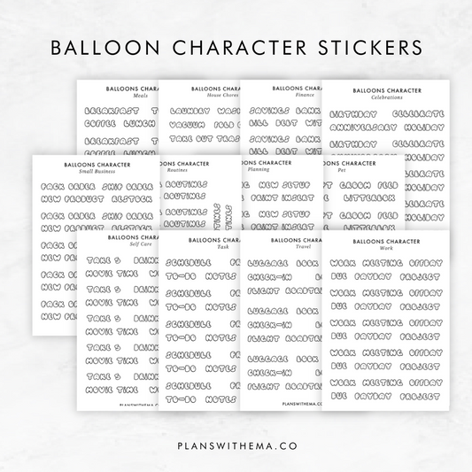 Balloons Character | Planner Sticker