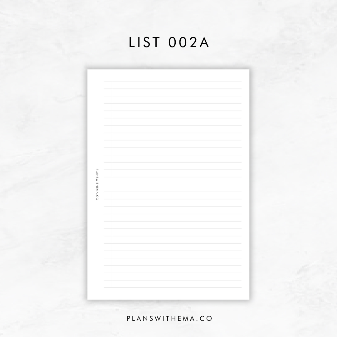 Lists | Planner Inserts