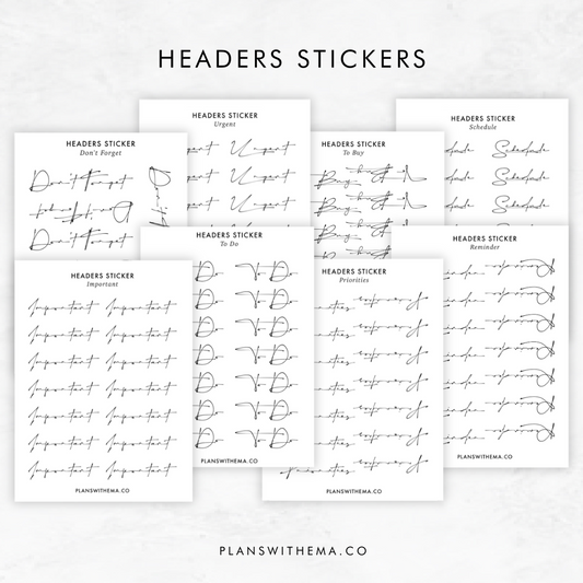 Headers | Planner Stickers