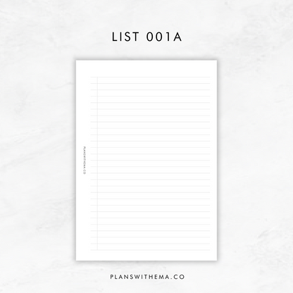 Lists | Planner Inserts