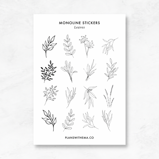 Leaves Monoline | Planner Sticker