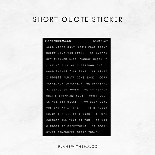 Short Quote Journaling | Planner Stickers