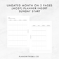 Undated Months on 2 Pages (MO2P) | Planner Inserts