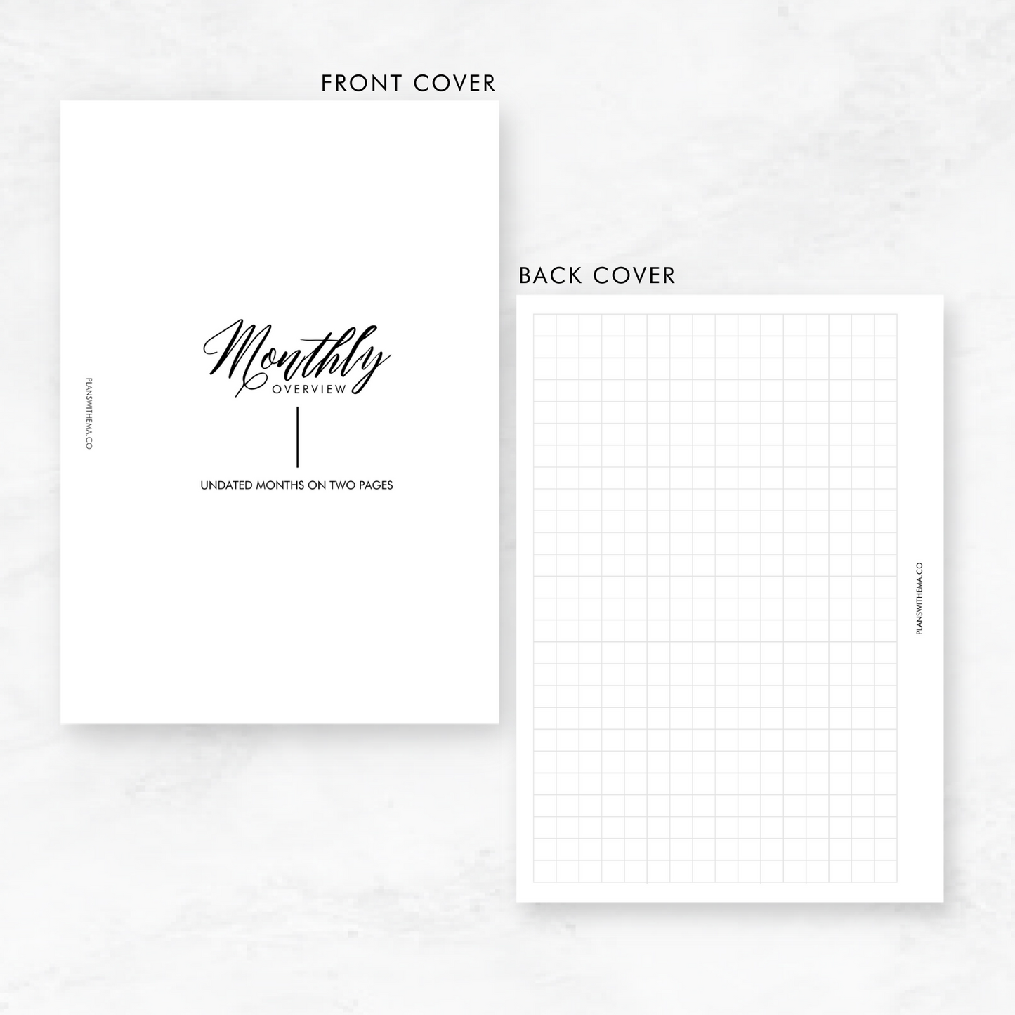 Undated Months on 2 Pages (MO2P) | Planner Inserts