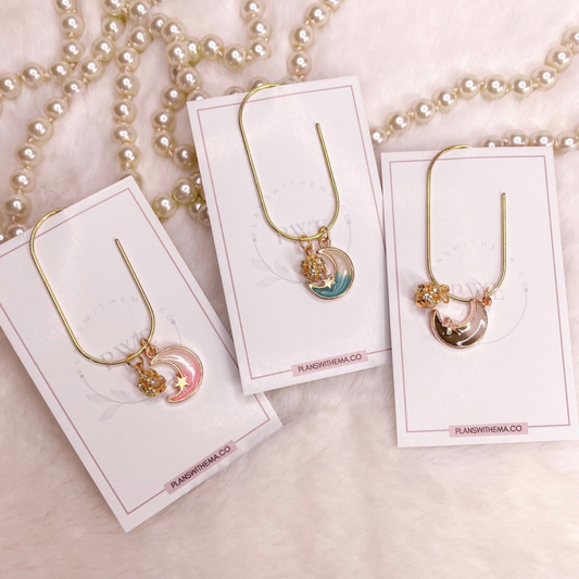Crescent Moon Paper Clips | Planner Charms