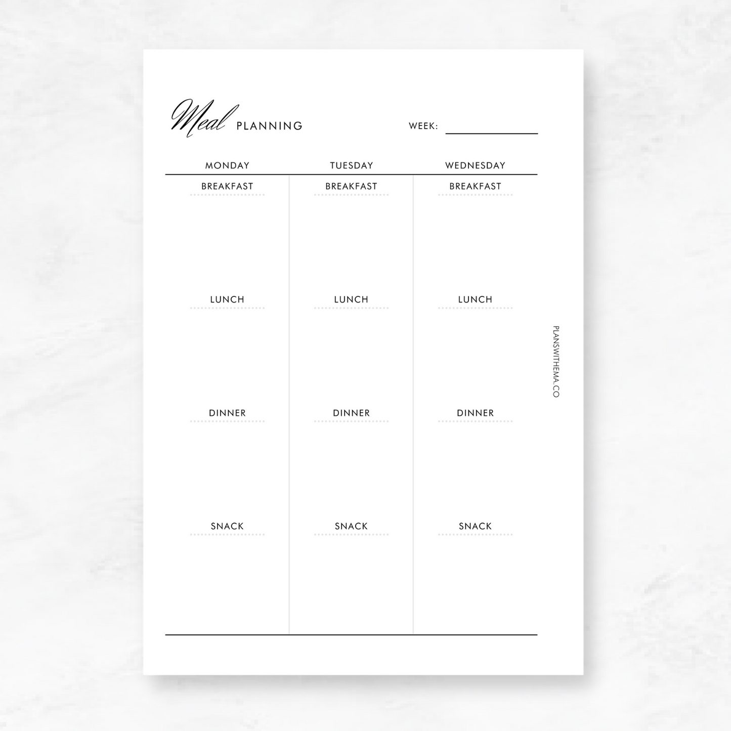 Meal Planning | Planner Inserts