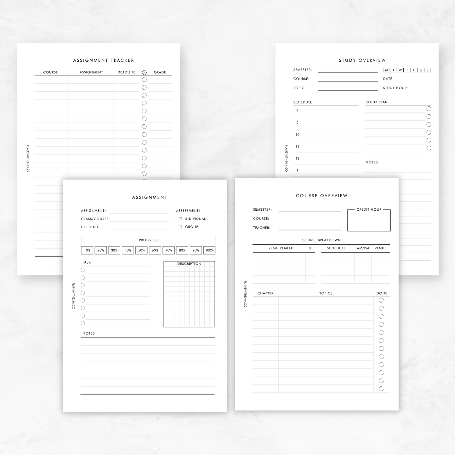 Study | Planner Inserts