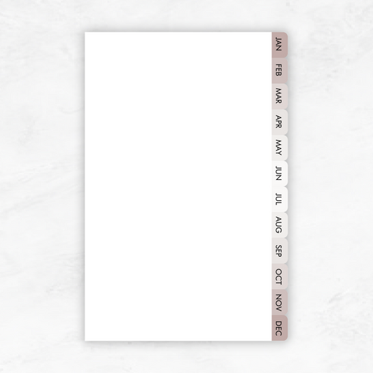 Twelve Months Side Tabs | Planner Divider