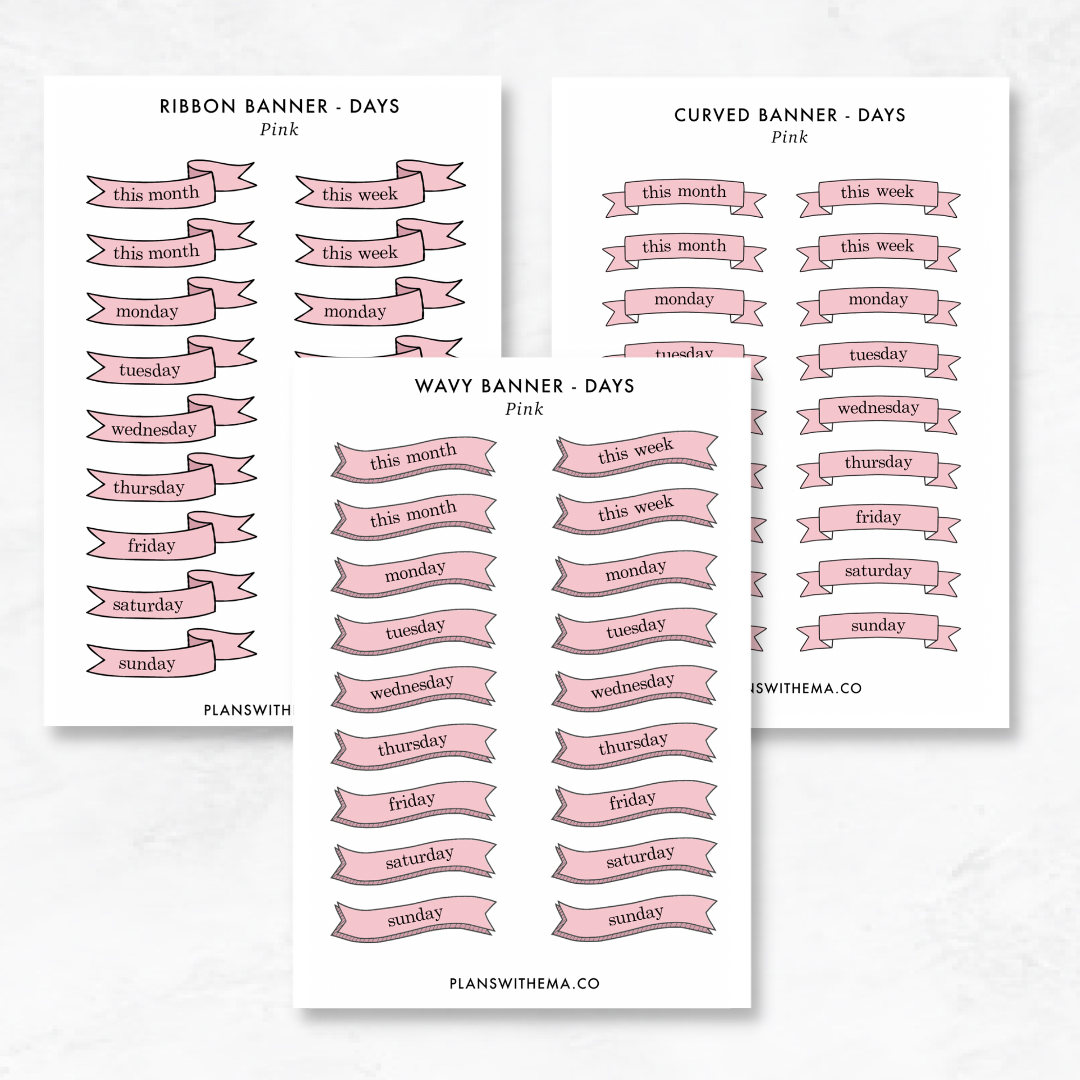 Days Banner | Planner Stickers