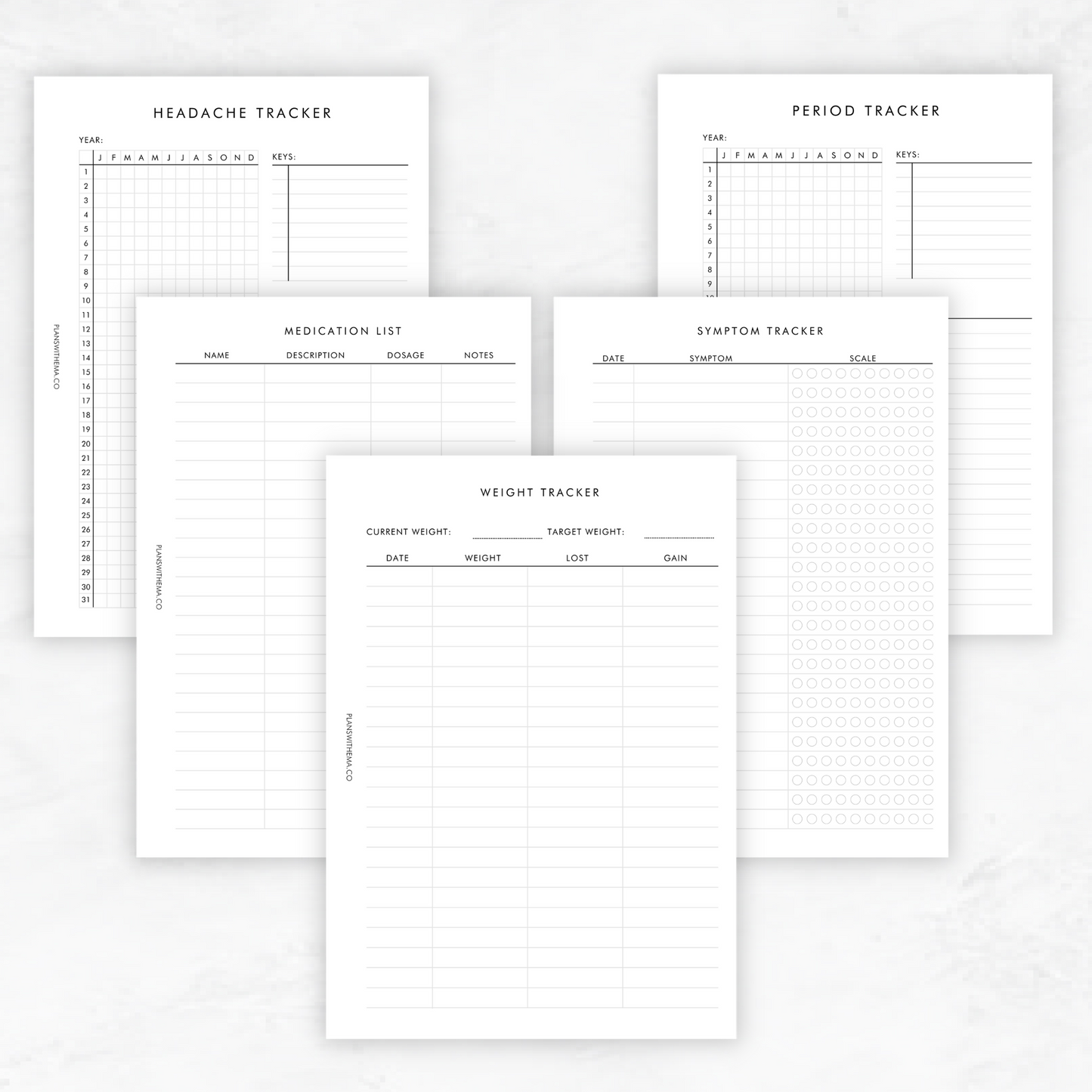 Health Bundle | Planner Inserts