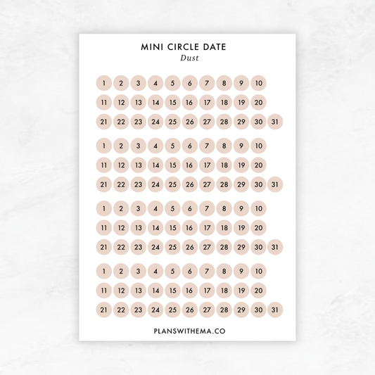 Mini Circle Date | Planner Sticker